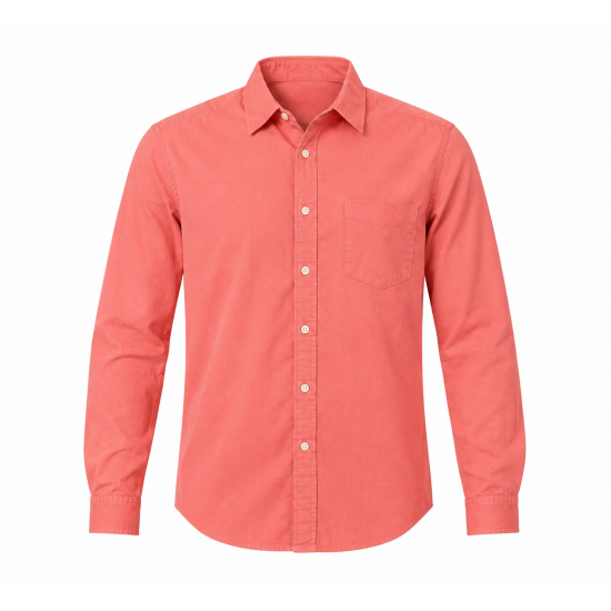Crew Clothing Company Men's Coral Long Sleeve Button-Up Shirt XL