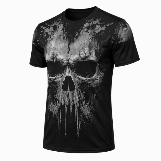 Skull T Shirt Gym Clothing Bodybuilding Training Workout Exercise Boxing MMA Top