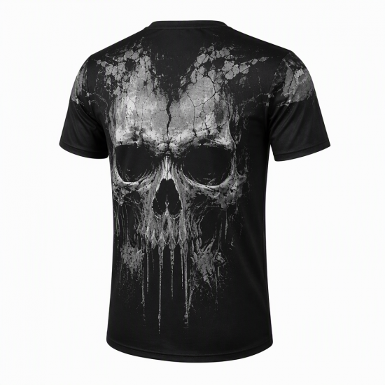 Skull T Shirt Gym Clothing Bodybuilding Training Workout Exercise Boxing MMA Top