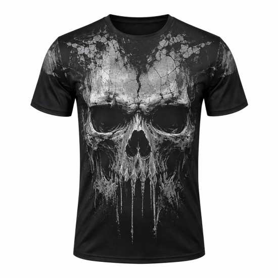 Skull T Shirt Gym Clothing Bodybuilding Training Workout Exercise Boxing MMA Top