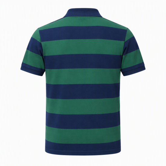 MENS CREW CLOTHING BLUE & GREEN POLO SHIRT COTTON SIZE L *NEW*