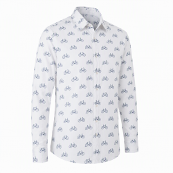 Designer Clothing Bicycle Shirt New Mens Pure Cotton Casual Long Sleeve Buttons