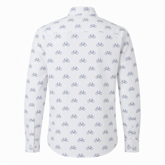Designer Clothing Bicycle Shirt New Mens Pure Cotton Casual Long Sleeve Buttons