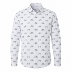 Designer Clothing Bicycle Shirt New Mens Pure Cotton Casual Long Sleeve Buttons