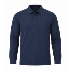 Mens Long Sleeve Plain Pique Polo Shirt Top Warm Work Casual M-XXL