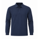 Mens Long Sleeve Plain Pique Polo Shirt Top Warm Work Casual M-XXL