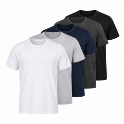 Mens Plain T-Shirts Multipack 5 Pack 100% Cotton Blank Short Sleeve New Tee Gym