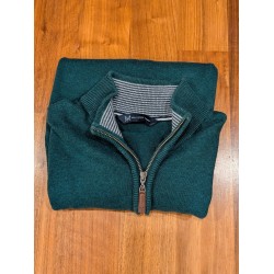 Crew Clothing Company Men's Quarter Zip Jumper Dark Green, Size XXL 2XL