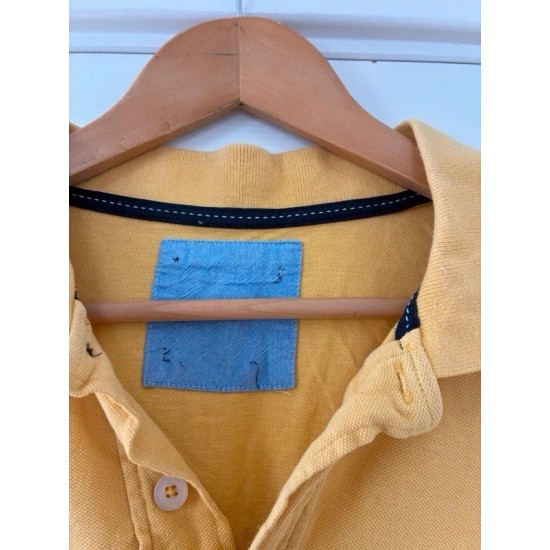 Mens Yellow Crew Clothing Polo Shirt