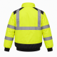 Mens Hi Vis 300D Oxford Padded Bomber Jacket Thermal RIS Rail Safety Workwear