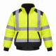 Mens Hi Vis 300D Oxford Padded Bomber Jacket Thermal RIS Rail Safety Workwear