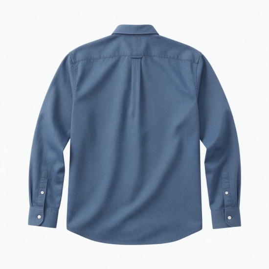 Crew Clothing Men’s Blue Herringbone Soft Cotton Button-Down Shirt 49” chest XXL