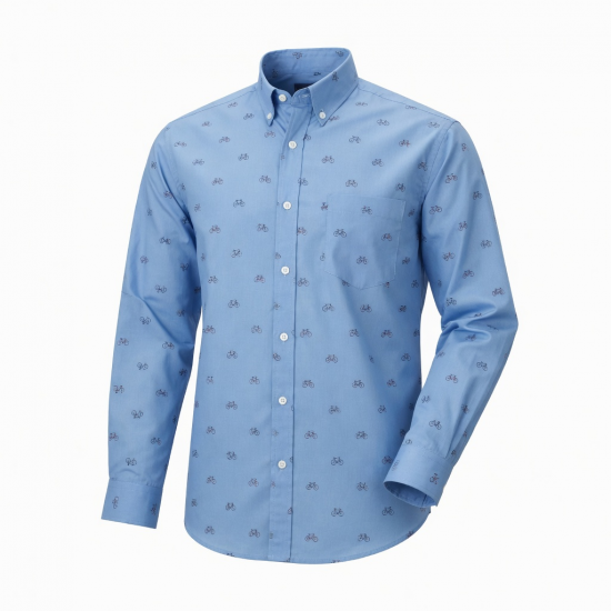 Mens CREW CLOTHING CO Bicycle Print Poplin SHIRT Sizes S, M, L, XL