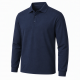 Mens Long Sleeve Polo Shirt Cotton Blend Collared Top Pique T Shirt M-2XL