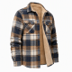 Mens Fur Lined Tibetan Flannel Shirt Heavy Check Overshirt Padded Lumberjack