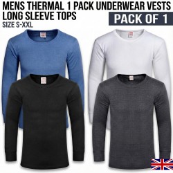 Mens Thermal Long Sleeve T Shirt Underwear Vest Warm Winter Baselayer Top S-2XL