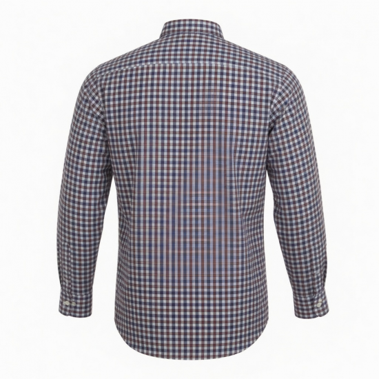 Mens Game Tattersall One Pocket Casual Long Sleeve Collared Check Shirt