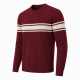 Mens Burgundy Stripe Fine Gauge Mod Racing Jumper