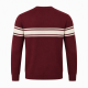 Mens Burgundy Stripe Fine Gauge Mod Racing Jumper