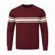 Mens Burgundy Stripe Fine Gauge Mod Racing Jumper