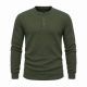 Mens Henley Long Sleeve Jumper Top Plain Grandad Neck Waffle Knit Teet (2208-A)