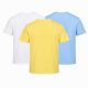 Men’s 100% Cotton Crew Neck T‑Shirt – 3‑Pack | Yellow, White, Sky Blue | M–XL