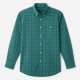 Crew Clothing Men's Cotton Poplin Check Button-Down Shirt Green/Blue XL